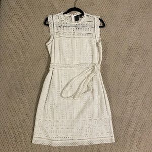 Banana republic white eyelet dress size 8